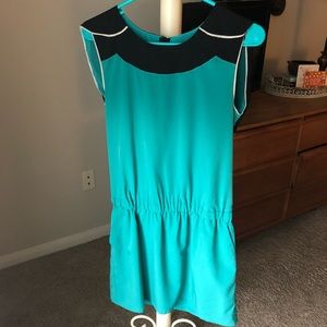 Green and black dress